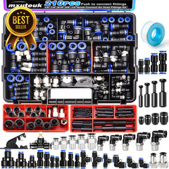 210PCS Air Line Push Connect Fittings Kit for Pneumatic Hose Tubing