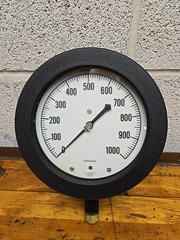 Vtg USG Supergauge Gauge 0 – 1000 PSI Steam Heat Pressure Gauge Steampunk Deco