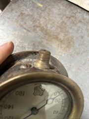 Ashcroft Steam Pressure Gauge 160 Psi Brass Bronze Steampunk Vintage Antique 1/4