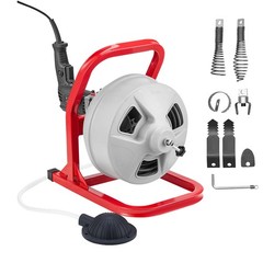 VEVOR Drain Cleaner Machine 50FT x 5/16″ Manual Feed with 228RPM Electric Drill