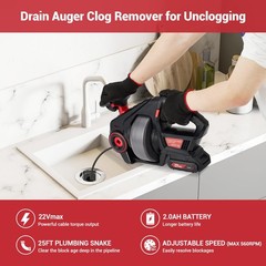 Drain Snake 22V Electric Drain Auger Heavy Duty Drain Clog Remover,Toilet,Sink