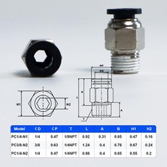 1/4″ OD Tube X 1/4″ NPT Pneumatic Fitting, Push to Connect Air Fitting (Qty 10)