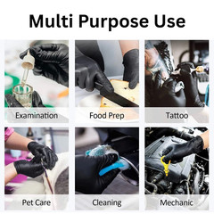 Advance Black Nitrile Exam Gloves 5 Mil Powder Free Disposable Latex Free Glove
