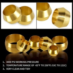 MuHize Brass Compression Ferrules Kit – 50 Pieces 3/8 Inch Inch, 50 pcs