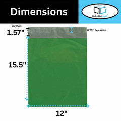 2 Mil 12″ x 15.5″ Green Poly Mailers Shipping Envelopes Mailing Bags 1000 Pack