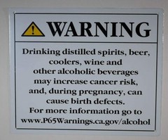 California Prop 65 Alcohol Warning Sign-The Official Sign (White,7×10)-ref0420