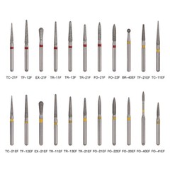 25pcs AZDENT Dental FG Diamond Burs For High Speed Handpiece Friction Grip