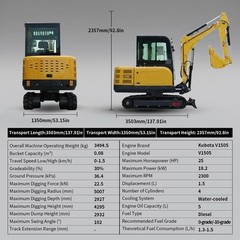 3.5-ton Kubota V1505 diesel mini excavator 25hp cab air conditioning thumb clamp