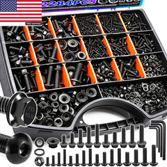 2284PCS Metric Screws & Flange Bolt Assortment,Nuts and Bolts Assortment Kit M2/