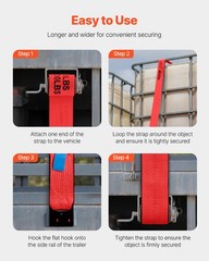 NEW HOT/ Winch Straps,4″ x 30′,6000 lbs Load Capacity,18000 lbs Breaking Streng