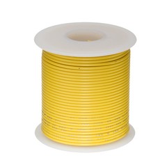 24 AWG Gauge Stranded Hook Up Wire Yellow 100 ft 0.0201″ UL1007 300 Volts