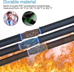 Split Self Wrap Loom Sleeve Nylon Braided Wire Cable Tubing Cord