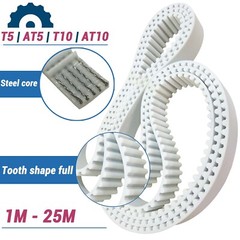 T5 AT5 T10 AT10 Open-ended PU Timing Belt 10-50mm Width White Polyurethane Belt