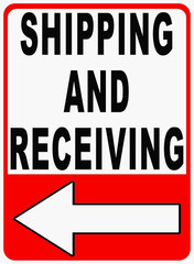 Shipping and Receiving Sign. Left Arrow. 18X24 Metal Warehouse Ship Receive Load