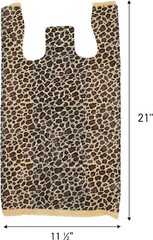 Plastic Shopping Bags 1000 Cheetah Leopard Grocery Merchandise 11 ½” x 6″ x 21″