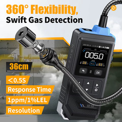 Portable Gas Leak Detector 50000PPM Sound & Light Alarm Combustible Natural Meth