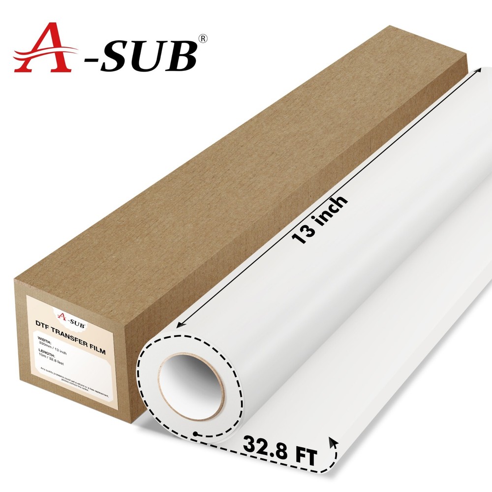 A-SUB DTF Film Roll for Sublimation DTF Transfer Film A3+ 13 inch X 32.8 FT