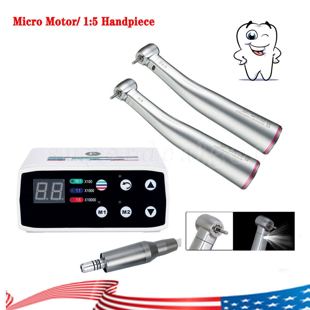 Estilo NSK Dental Micromotor eléctrico sin cepillo LED/ 1:5 Luz contra ángulo