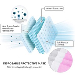 [Pink] 50/100 Pc 3-Ply Disposable Face Masks Non-Medical Surgical Earloop Cover
