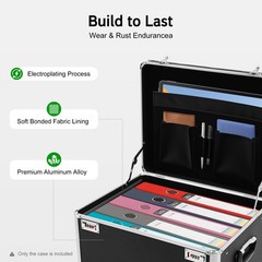 Locking File Chest File Rails Letter/Legal Files Storage Box with Wheels&Handle
