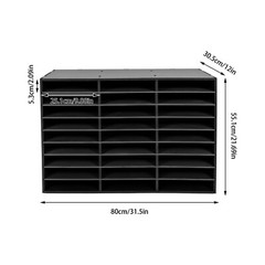 Modern 27 Slots File Storage Cabinet Literature Organizer Black 80*30.5*55.1cm