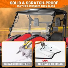 Scratch-Proof Heavy Duty UTV Windshield for Massimo, Hisun, Coleman, Bighorn