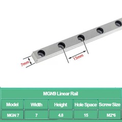 100-1000mm MGN7 MGN9 MGN12 MGN15 Linear Guide Rail Slides for CNC 3D Printer