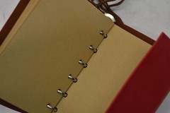 Compass Design Mini Notebook Journal Red Cover Leather w Compass Pendant