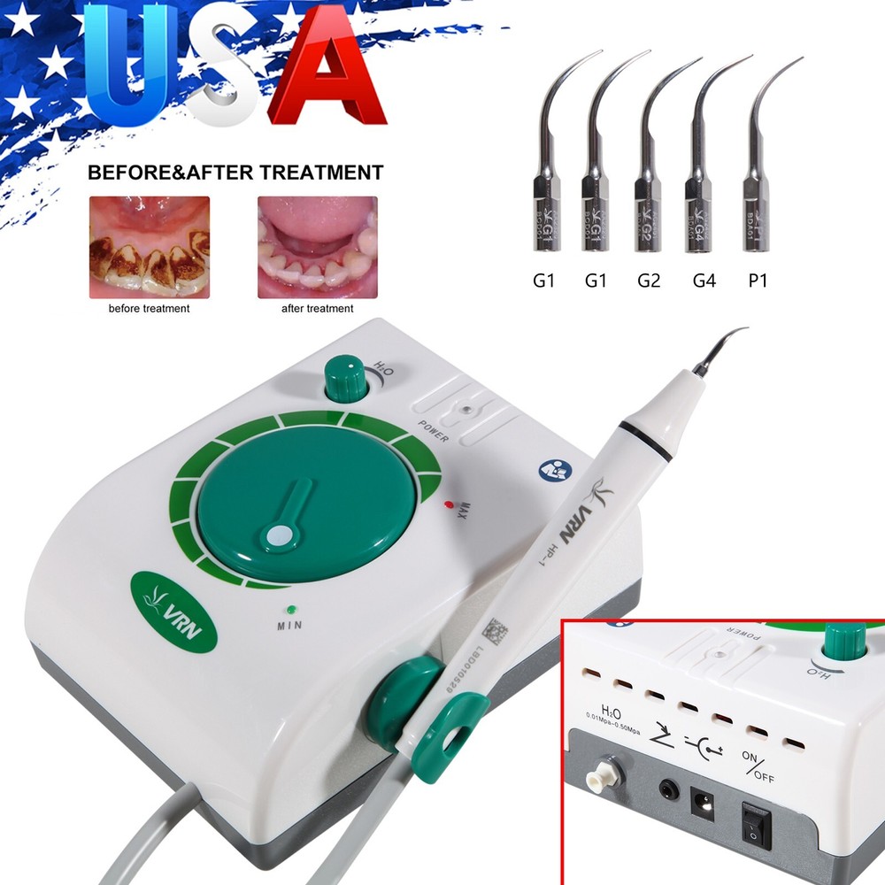 Dental Descaler Ultrasonic Piezo Scaler Handpiece Teeth Cleaning Machine &5 Tips