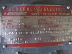GENERAL ELECTRIC 5BY450B118 TYPE CD188ATC KINAMATIC DIRECT CURRENT MOTOR 2HP