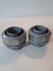 2 – 1 1/4″ NOS Thomas & Betts Straight Liquidtite Conduit Zinc Diecast Connector