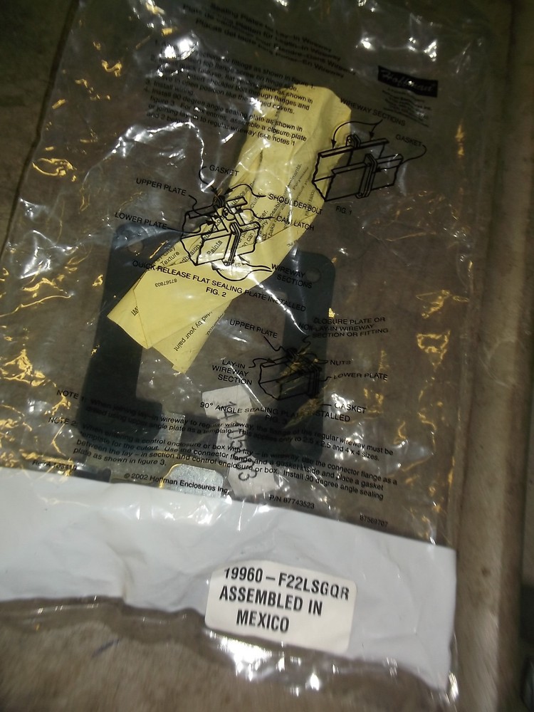 NEW Hoffman 19960 Sealing Plate w/ Gasket Kit F22LSGQR *FREE SHIPPING*
