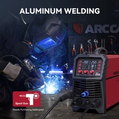 ARCCAPTAIN MIG Welder 250A 6 in 1 Aluminum MIG/Stick/Lift TIG & Welding Helmet🔥