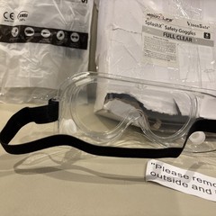 6 Pk BISON LIFE Clear Anti-Fog Safety Goggles Splash Resistant Protective Eyewea