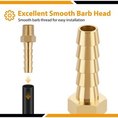4Pcs Brass Hose Barb Fittings 1/4″ Hose Barb to 1/8 NPT Male Thread Air Hose Fit