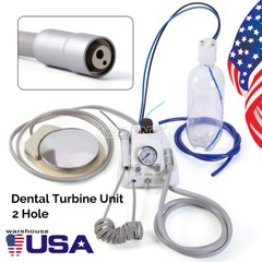 Portable Dental Turbine Unit 3 Way Syringe Work with Air Compressor 2/4 Holes US
