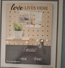 Trueliving Pegboard Wall Organizer Chalkboard 11.8in X 15.7in