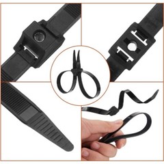 20PCS zipper tie disposable double police lock cuff elastic nylon bundle