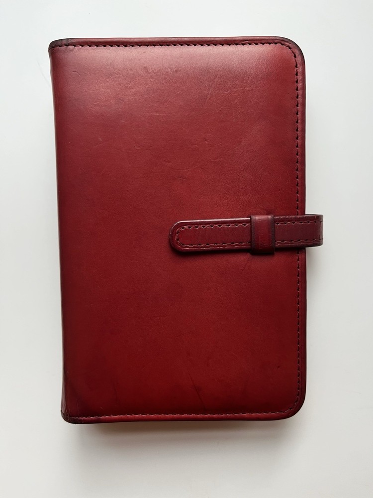 Vintage Coach Agenda Organizer Red Glove Tanned Leather Filofax Pocket Size