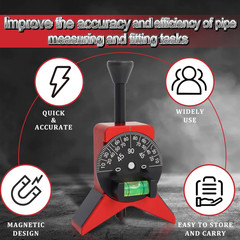 Pipe Center Finder, Pipefitter Tools W/Magnetic Centering Head, 2.75″ Y-Type Pip