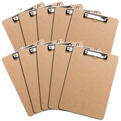 Letter Size Clipboards with Low Profile Clip Set of 10 – Wood Clipboards Bulk…