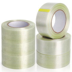 6 Rolls Filament Strapping Tape, 2” X 60Yds X 5.5Mil Reinforced Fiberglass Tape