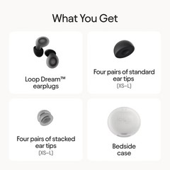 Loop Dream Earplugs for Deep Sleep, Napping and Snoring – Black