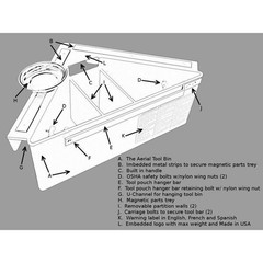 Aerial Tool Bin Atb-1312 Tool Organizer With Plastic, 9 In H X 21 In W