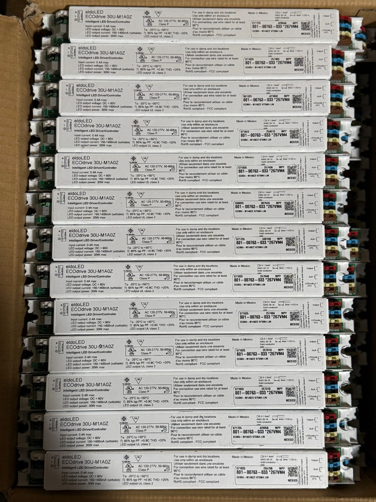 Lot of 26 eldoLED EC30U ECOdrive LED Drivers 801-00763-033 EC30U-M1A0Z2 30W