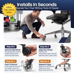 Office Chair Wheels Set of 5 – 3 Inch Roller Blade Wheels Office Chairs