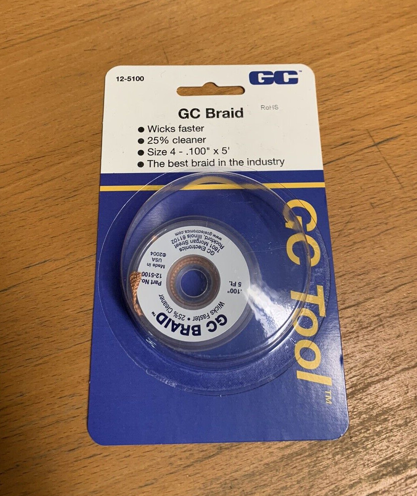 GC ELECTRONICS 12-5100 5ft GC braid .100″ blue
