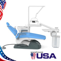 Dental Unit Chair Computer Controlled DC Motor Hard Leather/ LED Lamp Senser