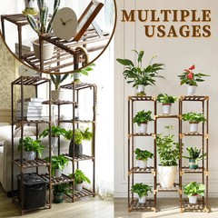 Plant Stand Indoor Outdoor, Tall Plant Shelf for Multiple Plants, 10 tiers 11Pot