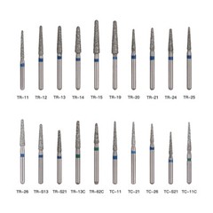 100pcs AZDENT Dental Diamond Burs For High Speed Handpiece Friction Grip 1.6mm